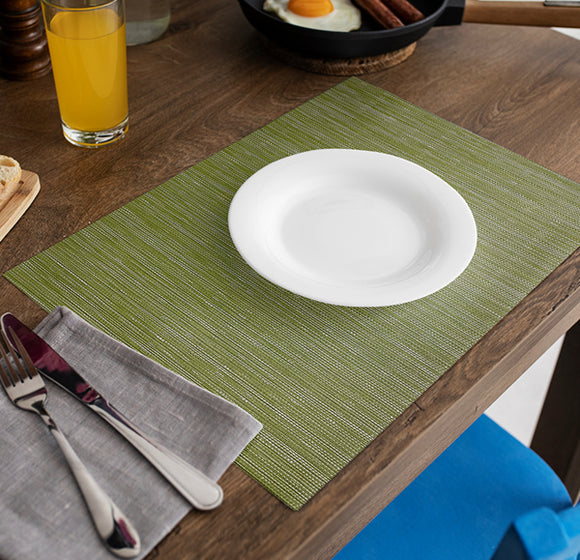 Placemat Fine weave Leaf Green Pack of 12