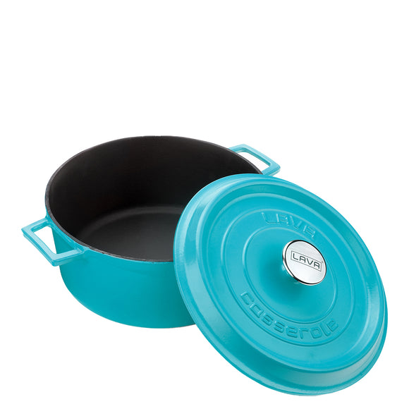 Lava Cast Iron Casseroles - Matt Turquoise