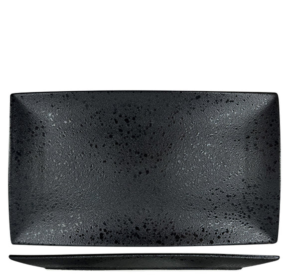 Rain Black Rectangular Plates (Pack Sizes)