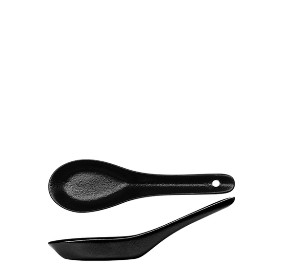 Urban Textured Black Chinese Spoons Pack of 4